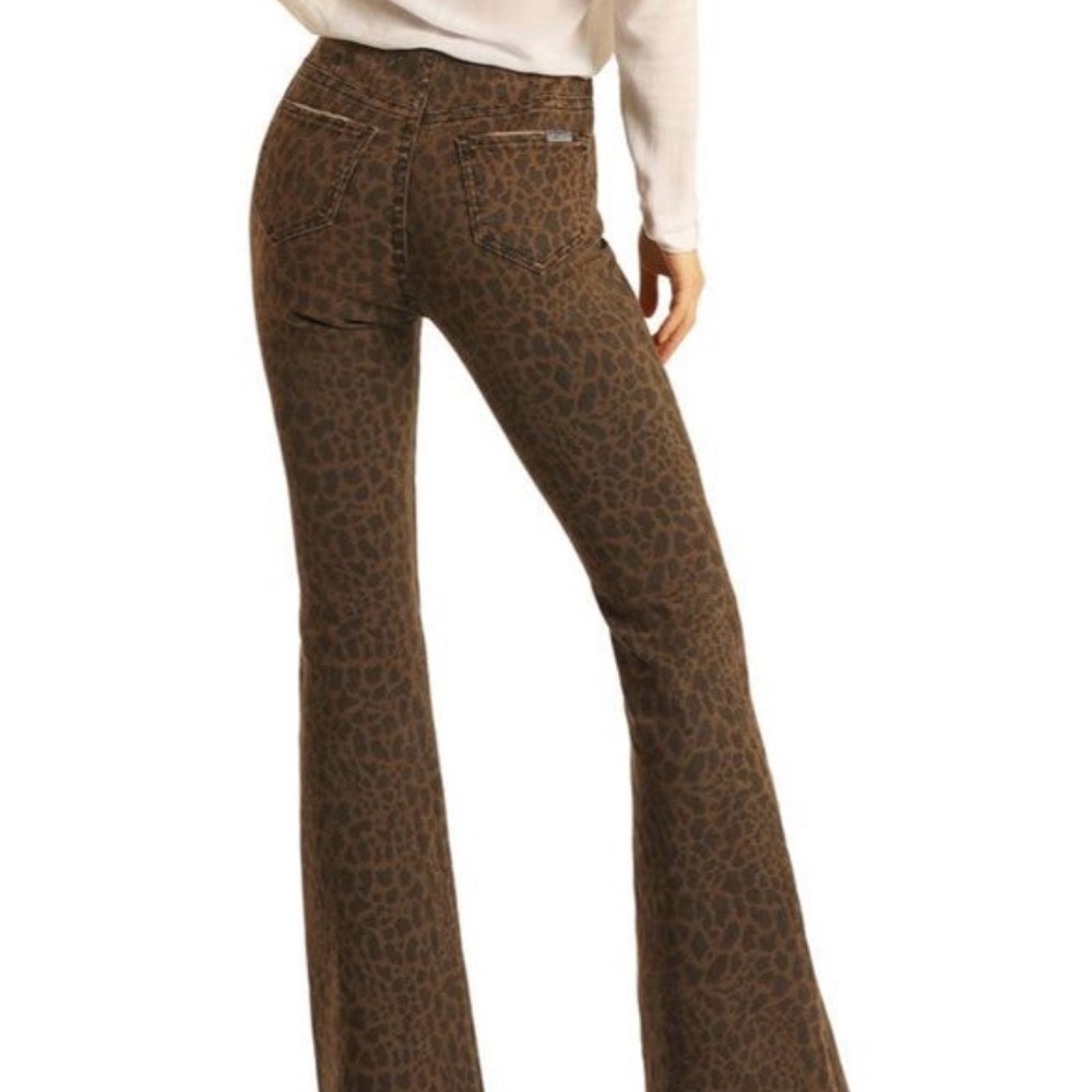 Rock & Roll Leopard Flare Jeans